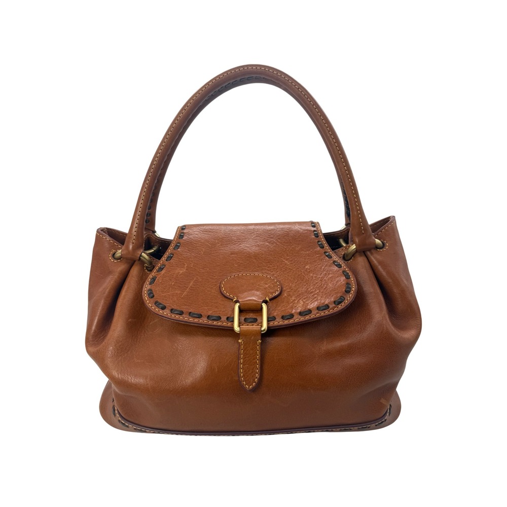Dooney & Bourke Florentine Vachetta Leather Satchel Handbag‎ Natural Brown Purse